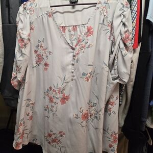 Floral Button-Front Blouse